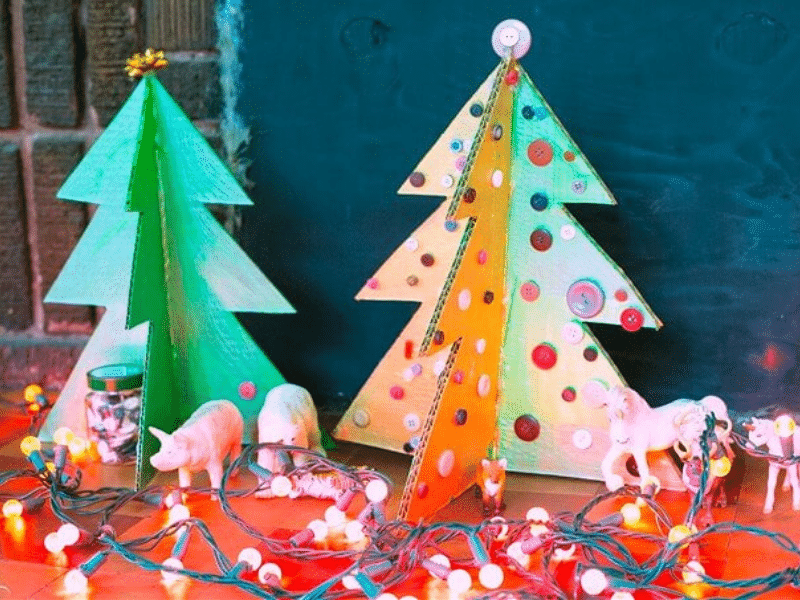 Tái chế hộp giấy Tái chế hộp giấy làm cây thông noel